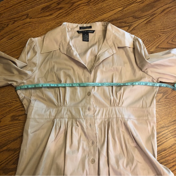 Vintage Y2K Antilia Femme Khaki Button Down Blouse - Picture 9 of 11